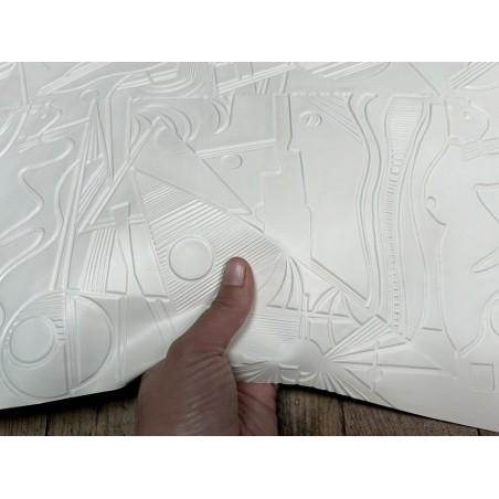 Peau cuir mouton grain soviético – Blanc mat rigide | Cuir en Stock