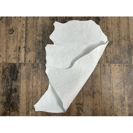 Peau de cuir de mouton grain sovietico blanc mat - maroquinerie - ameublement - Cuir en Stock