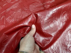 Peau de cuir d'agneau grain sovietico rouge - maroquinerie - Cuir en Stock