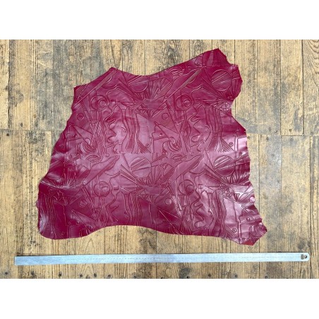 Peau de cuir de chèvre grain sovietico rose fuchsia - maroquinerie - Cuir en Stock