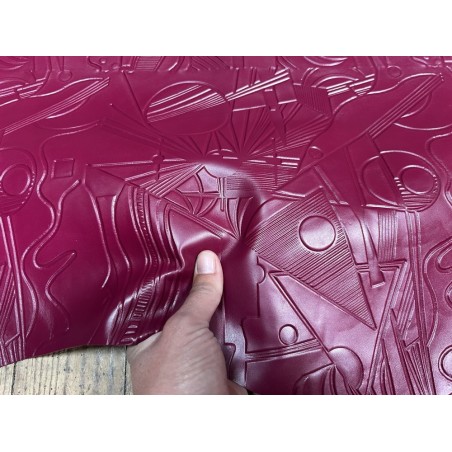 Peau de cuir de chèvre grain sovietico rose fuchsia - maroquinerie - Cuir en Stock