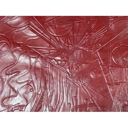 Peau de cuir d'agneau grain sovietico rouge pourpre - maroquinerie - Cuir en Stock