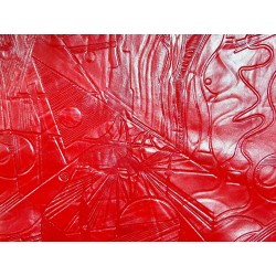 Peau de cuir d'agneau grain sovietico rouge vif - maroquinerie - Cuir en Stock