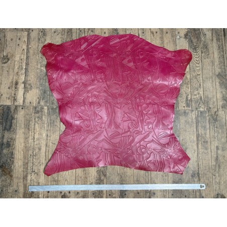 Peau de cuir de mouton tannage végétal grain sovietico fuchsia - maroquinerie - ameublement - Cuir en Stock