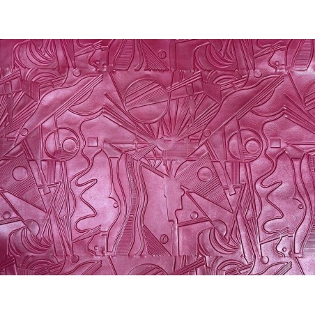 Peau de cuir de mouton tannage végétal grain sovietico fuchsia - maroquinerie - ameublement - Cuir en Stock