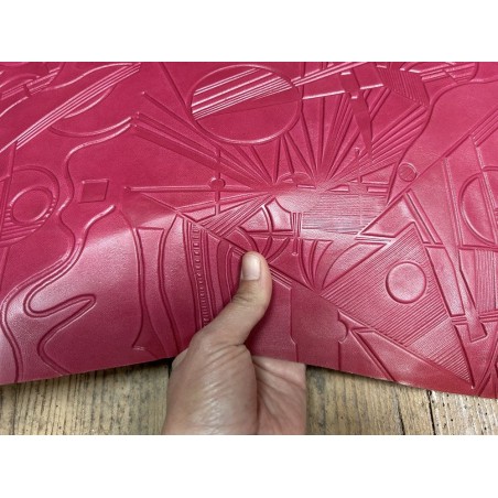 Peau de cuir de mouton tannage végétal grain sovietico fuchsia - maroquinerie - ameublement - Cuir en Stock