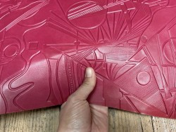 Peau de cuir de mouton tannage végétal grain sovietico fuchsia - maroquinerie - ameublement - Cuir en Stock