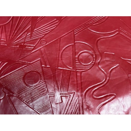 Peau de cuir de chèvre grain sovietico rouge profond - maroquinerie - Cuir en Stock