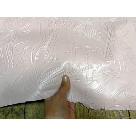 Peau de cuir de chèvre grain sovietico rose pastel - maroquinerie - Cuir en Stock