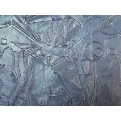 Peau de cuir d'agneau grain sovietico bleu nuit - maroquinerie - Cuir en Stock