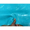 Peau de cuir de chèvre grain sovietico bleu turquoise - maroquinerie - Cuir en Stock