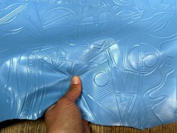 Peau de cuir de chèvre grain sovietico bleuet - maroquinerie - Cuir en Stock