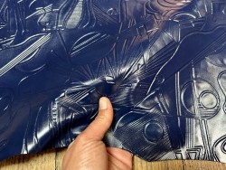 Peau de cuir de chèvre grain sovietico bleu marine satiné - maroquinerie - Cuir en Stock