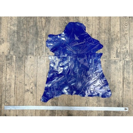Peau de cuir de chèvre grain sovietico bleu outremer - maroquinerie - Cuir en Stock