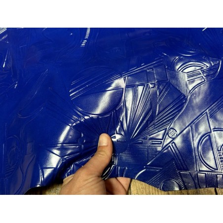 Peau de cuir de chèvre grain sovietico bleu outremer - maroquinerie - Cuir en Stock