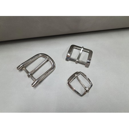 LOT de 3 boucles de ceinture - H - Nickelé - 20mm / 30mm / 30mm