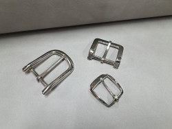 LOT de 3 boucles de ceinture - H - Nickelé - 20mm / 30mm / 30mm