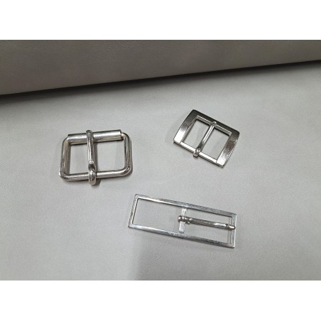 LOT de 3 boucles de ceinture - K - Nickelé - 15mm / 25mm / 35mm