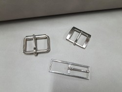 LOT de 3 boucles de ceinture - K - Nickelé - 15mm / 25mm / 35mm