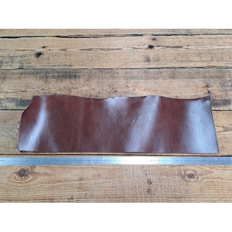 Bande de collet tannage végétal - Châtaigne - Cuir en Stock