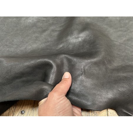 Peau de cuir de buffle véritable noir - Maroquinerie - Cuir en Stock