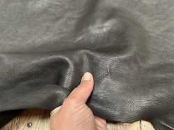 Peau de cuir de buffle véritable noir - Maroquinerie - Cuir en Stock