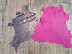 Lot de 2 peaux de cuir d'agneaux - Bonnes affaires