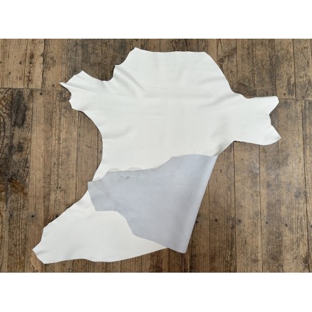 Peau de cuir de buffle véritable blanc 2ème choix - Maroquinerie - Cuir en Stock