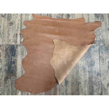 Peau de cuir de veau tannage végétal naturel - Brun - cuirenstock
