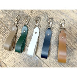 Porte clés fin en cuir avec petit  mousqueton - 5 coloris - idée cadeau - goodies - Cuirenstock