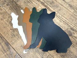 Tapis de souris en cuir véritable - Bouledogue - idée cadeau - Cuir en Stock