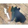 Tapis de souris en cuir véritable - Bouledogue - idée cadeau - Cuir en Stock