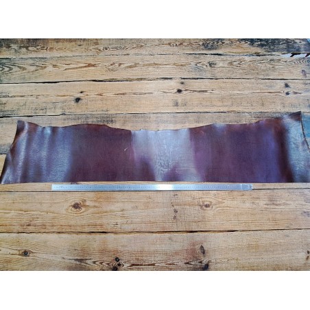 Bande de collet tannage végétal grainé - Châtaigne - Cuir en Stock