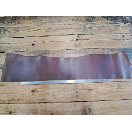 Bande de collet tannage végétal grainé - Châtaigne - Cuir en Stock
