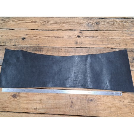 Bande de collet tannage végétal grainé - Noir - Cuir en Stock