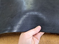 Bande de collet tannage végétal grainé - Noir - Cuir en Stock