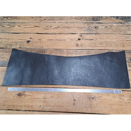 Bande de collet tannage végétal grainé - Noir - Cuir en Stock