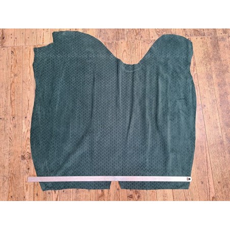 Peau de veau velours effet tressé - vert forêt - Maroquinerie - Cuir en stock