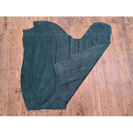 Peau de veau velours effet tressé - vert forêt - Maroquinerie - cuirenstock