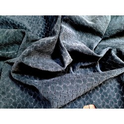 Peau de veau velours effet tressé - vert forêt - Maroquinerie - Cuir en Stock