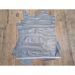 Peau de cuir de veau grainé métallisé argent - Gris - Cuirenstock