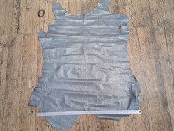 Peau de cuir de porc métallisé argent - Gris - Cuirenstock