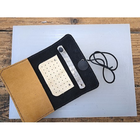 Box DIY Pochette porte bijoux en cuir recyclé - à coudre soi-même - Cuir en Stock
