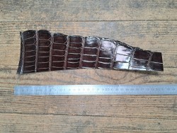 Cuir de crocodile - queue marron satiné