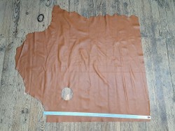 Demi-peau de cuir de vache grainée - Brun automnal - A - Cuir en Stock