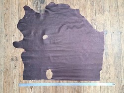 Demi-peau de cuir de vachette métallisé - Fuchsia -B- Cuir en Stock