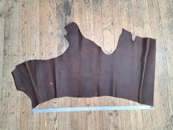 Demi-peau de cuir gras de vachette pullup  - Marron -A- Cuir en Stock