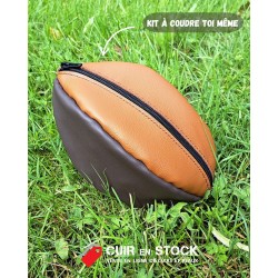 Box DIY La trousse de toilette RUGBY en cuir recyclé - à coudre soi-même - Cuir en Stock