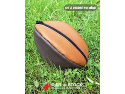 Box DIY La trousse de toilette RUGBY en cuir recyclé - à coudre soi-même - Cuir en Stock