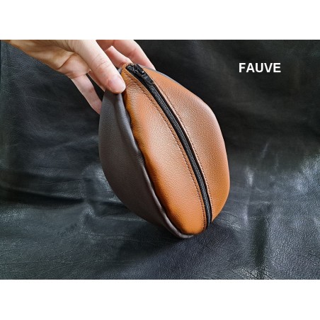 Box DIY La trousse de toilette RUGBY en cuir recyclé - à coudre soi-même - Cuir en Stock